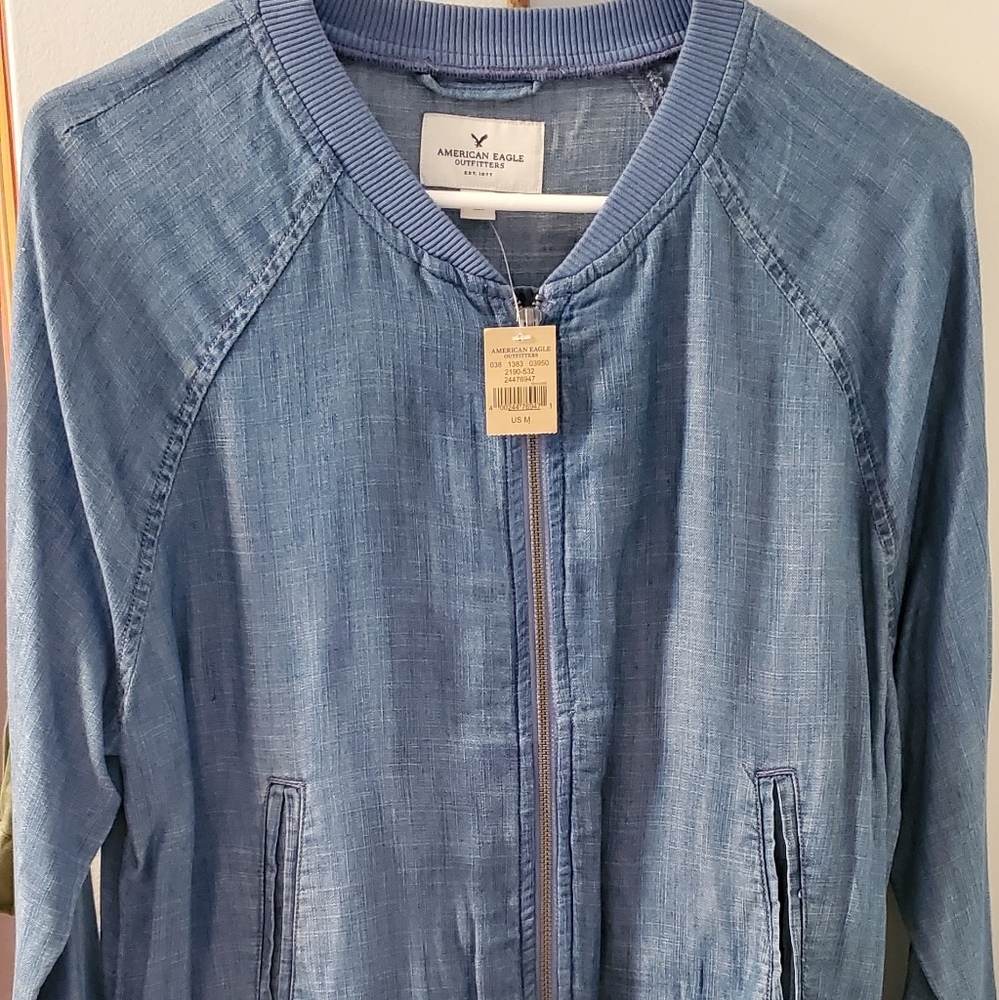 Denim bomber light jacket